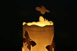 how to make a diy floating butterfly tealight jar