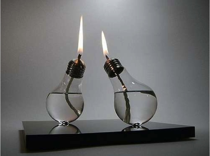 light bulb oil lamp