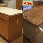 DIY kitchen counter refinish laminate