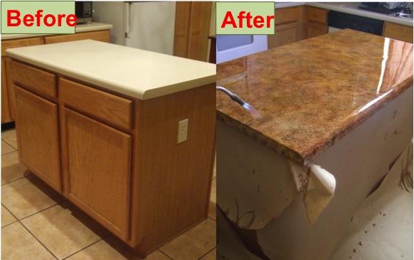 how to paint laminate kitchen countertops