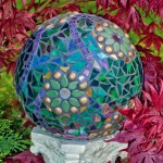 garden mosaic bowling ball