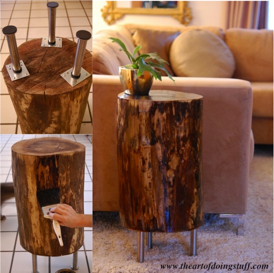 Table from store tree stump