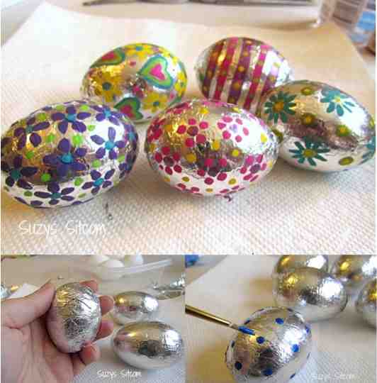DIY Foil Easter Eggs + 7 More Amazing Easter Egg Tutorials - Do-It-Yourself  Fun Ideas