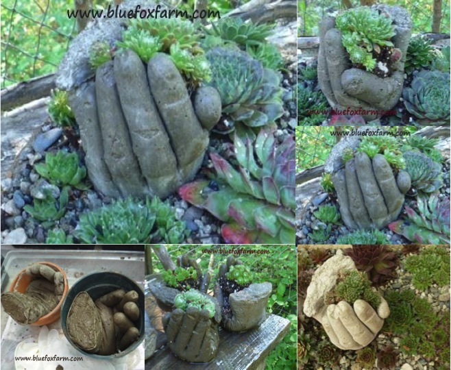 Really Fun DIY Concrete Hand Planters - Do-It-Yourself Fun Ideas