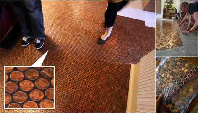 DIY Penny Floors - And A Few Nickels Too - Do-It-Yourself Fun Ideas