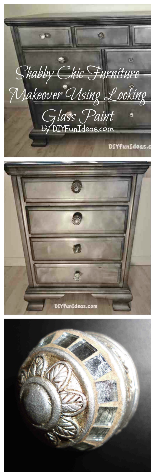 diy shabby chic furniture makeover with Looking Glass Paint