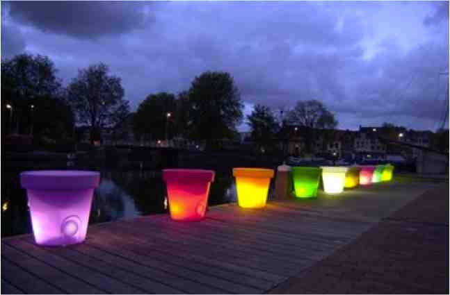 Neon Spray-Painted Pots