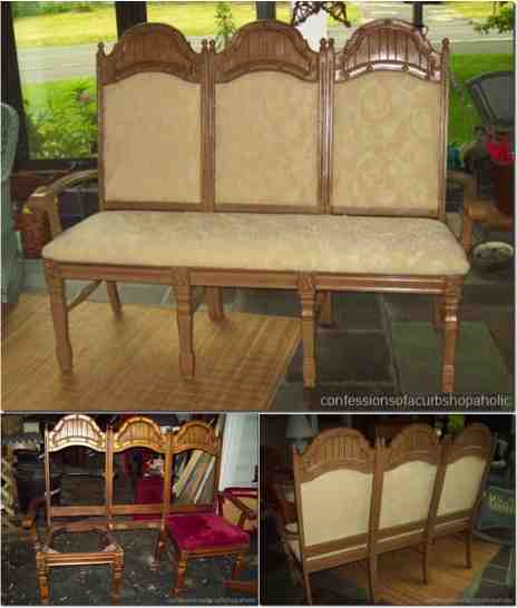 DIY Repurposed Chair Bench - Do-It-Yourself Fun Ideas