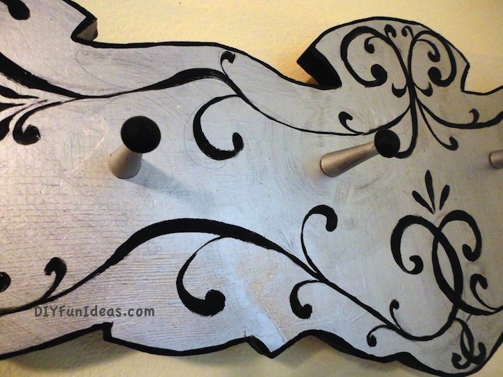 upcycled diy jewelry hanger from old coat rack