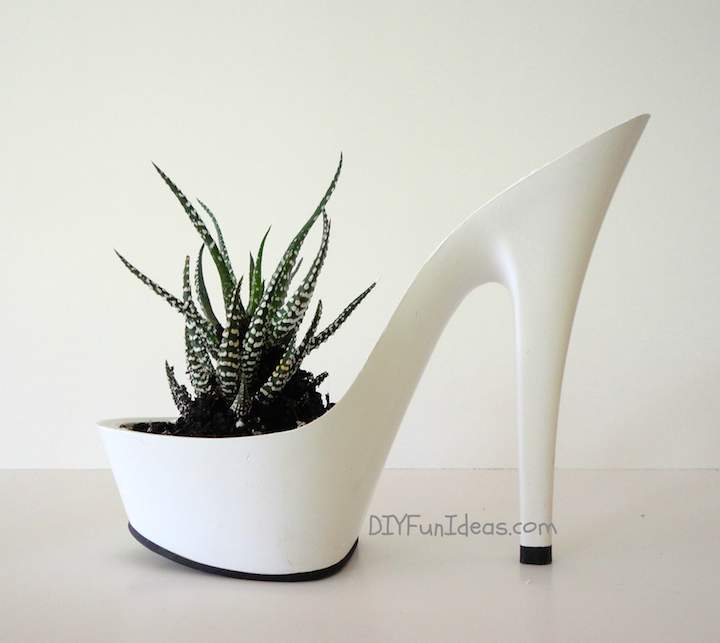 diy high heel planters succulents