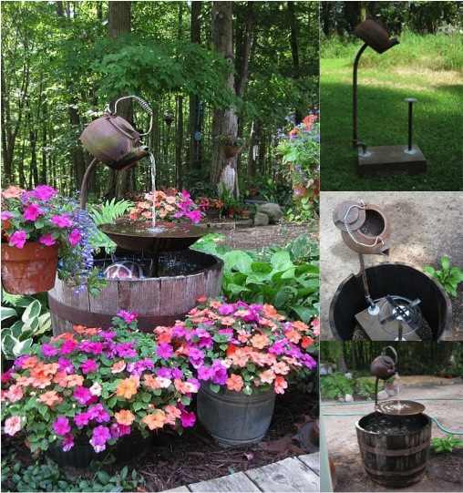 Diy tea pot garden fountain do it yourself fun ideas