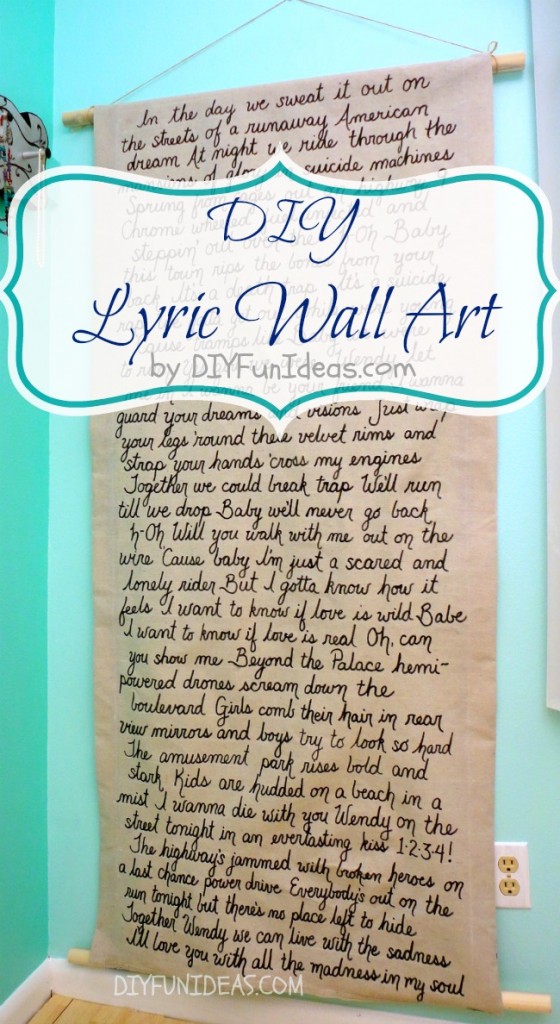 DIY Lyric wall art