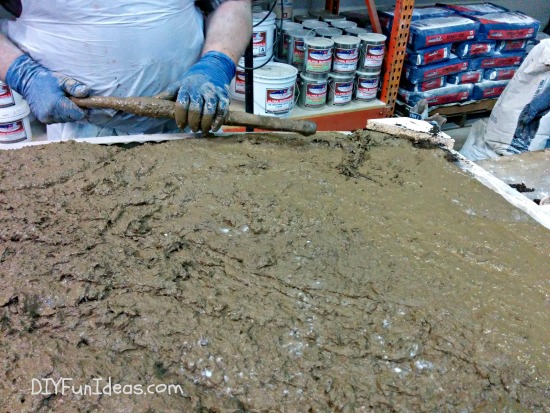 DIY CONCRETE COUNTERTOPS - mixing and pouring
