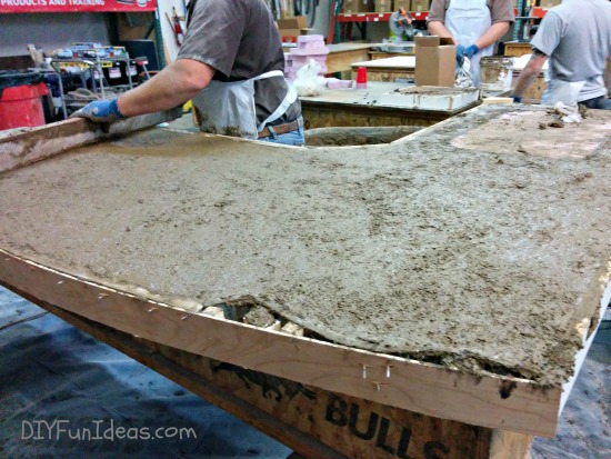 DIY CONCRETE COUNTERTOPS - mixing and pouring