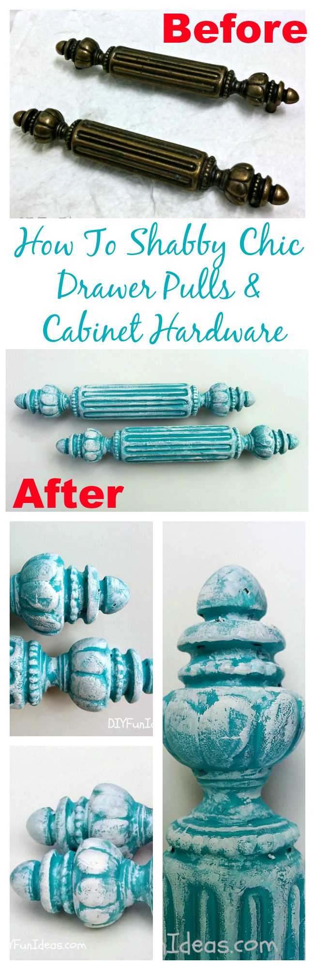 HOW TO SHABBY CHIC ANTIQUE CABINET HARDWARE