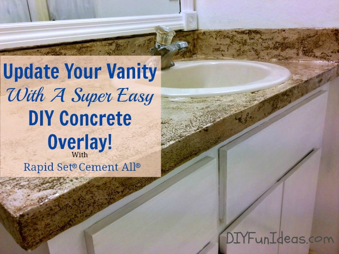 Diy concrete counter overlay vanity makeover