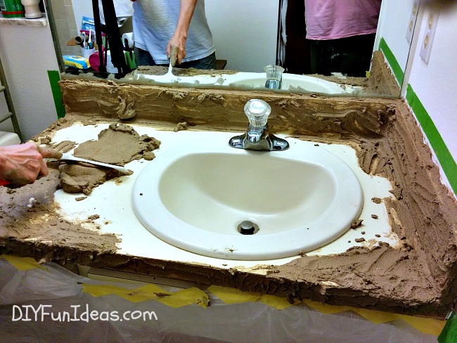 Diy Concrete Counter Overlay Vanity Makeover