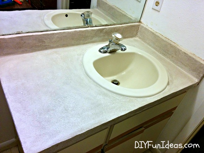 Diy Concrete Counter Overlay Vanity Makeover