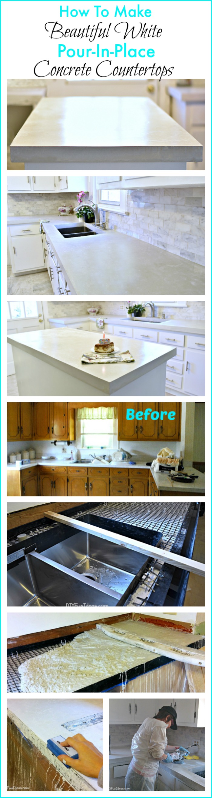 How To Make Diy Cast In Place White Concrete Countertops Do It