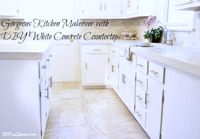 Gorgeous Budget Kitchen Makeover With White Concrete Countertops