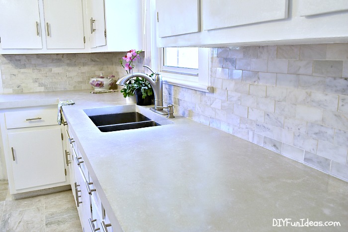 White Concrete Countertops