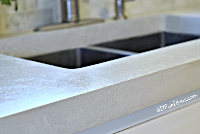 A MUST SEE DROP DEAD GORGEOUS DIY KITCHEN MAKEOVER with DIY WHITE CONCRETE COUNTERTOPS