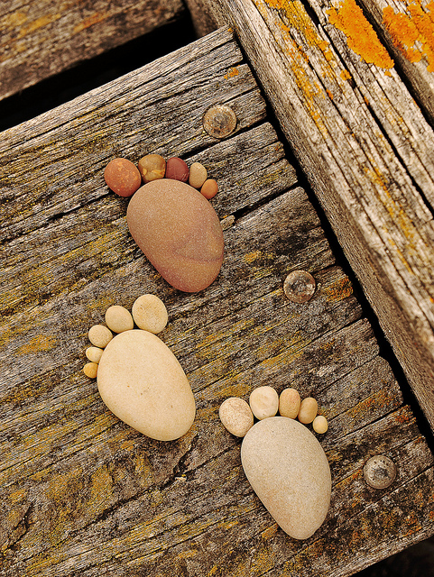 stone & pebble footprints