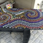 bottle cap mosaic table how to