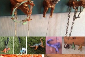 DIY dinosaur hooks