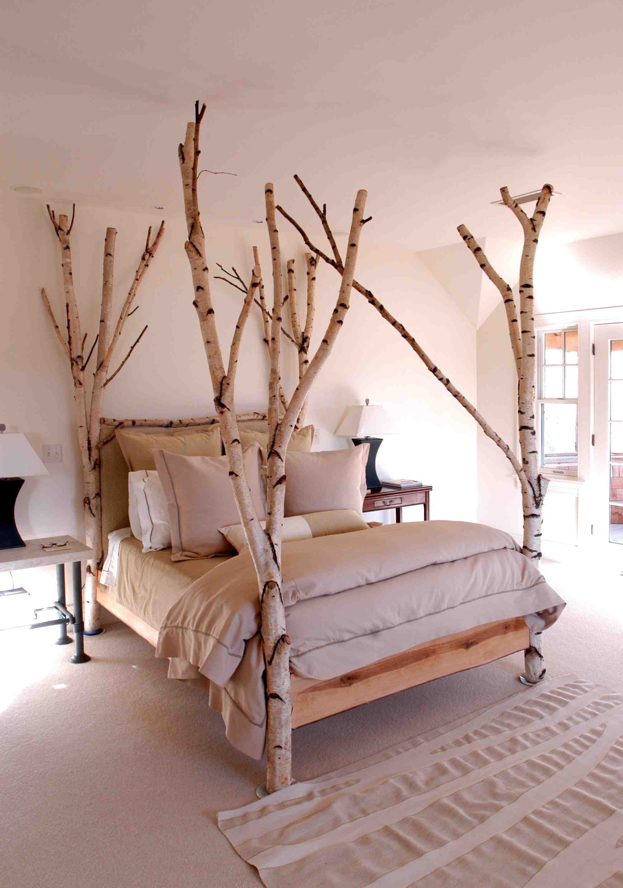 Magnificent White Bark Tree Bed - Do-It-Yourself Fun Ideas