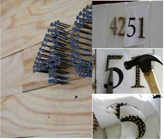 diy house nail house numbers