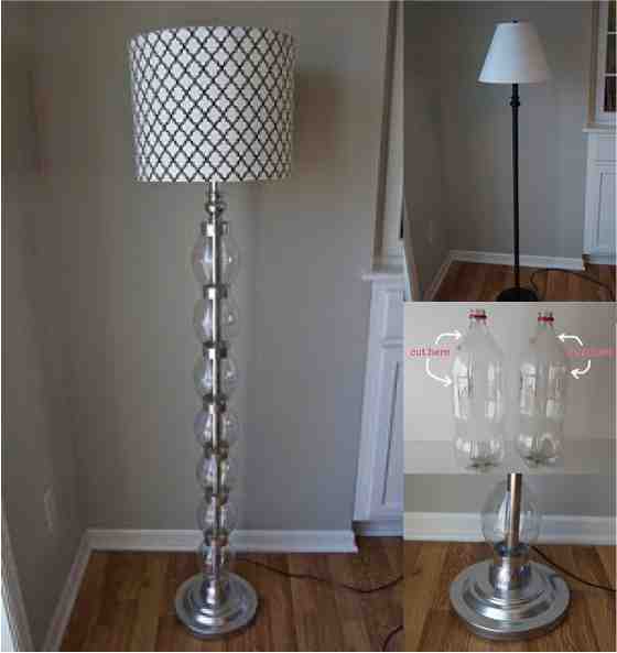 Gorgeous Budget DIY Standing Floor Lamp Refurb Using Plastic Bottles