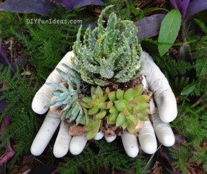 diy concrete hand planter