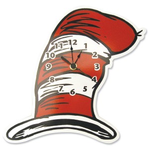 dr. seuss cat in the hat wall clock