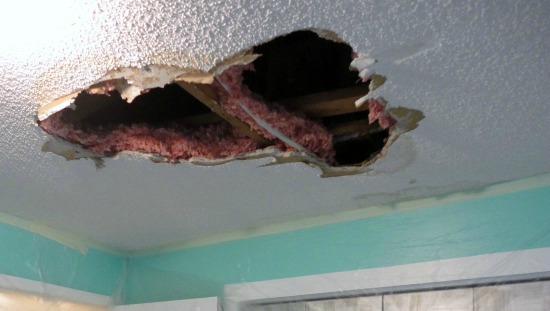 To Repair A Hole In Your Ceiling Drywall, How To Patch A Textured Ceiling Hole