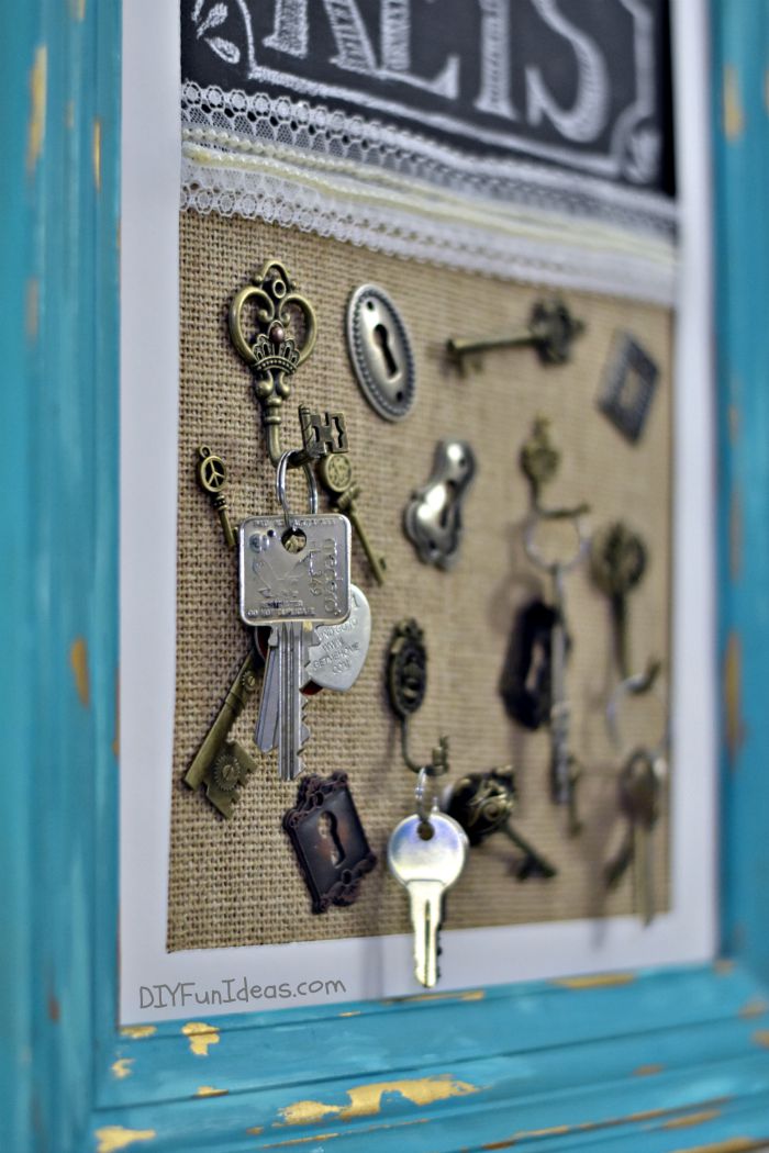 How To Make A DIY Hanging Key Holder Frame So You Never Lose Your Keys Again