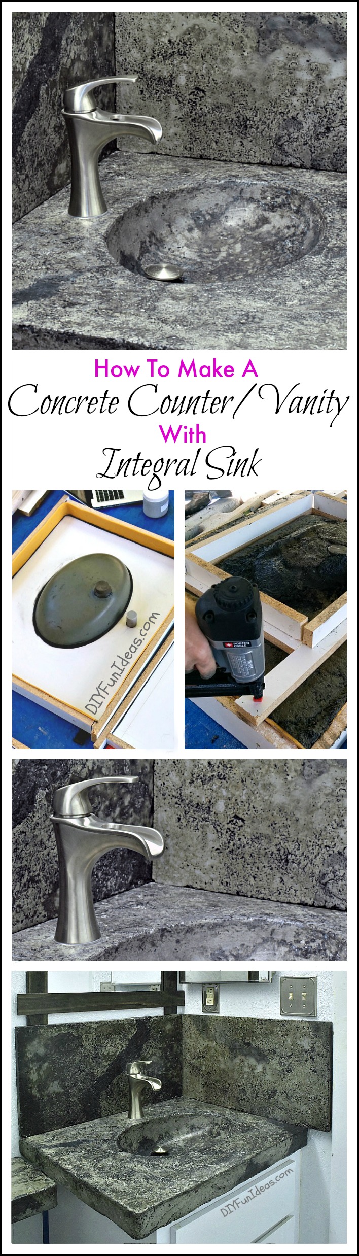 HOW TO MAKE A CONCRETE COUNTERTOP OR VANITY TOP WITH INTEGRAL SINK